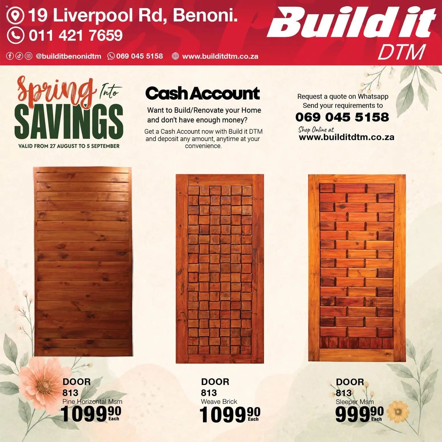 Build It Gauteng - Spring Savings Deals