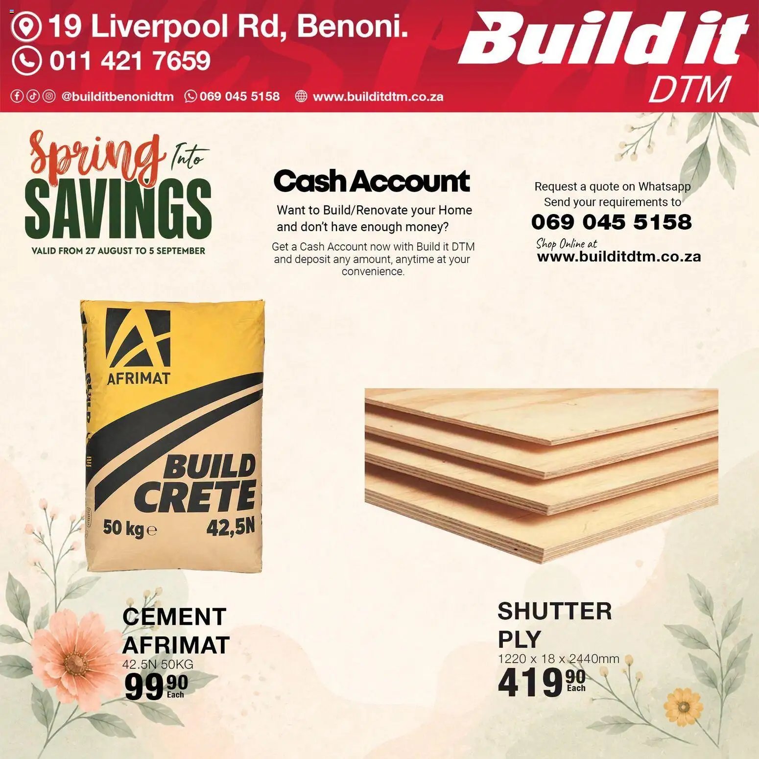 Build It Gauteng - Spring Savings Deals