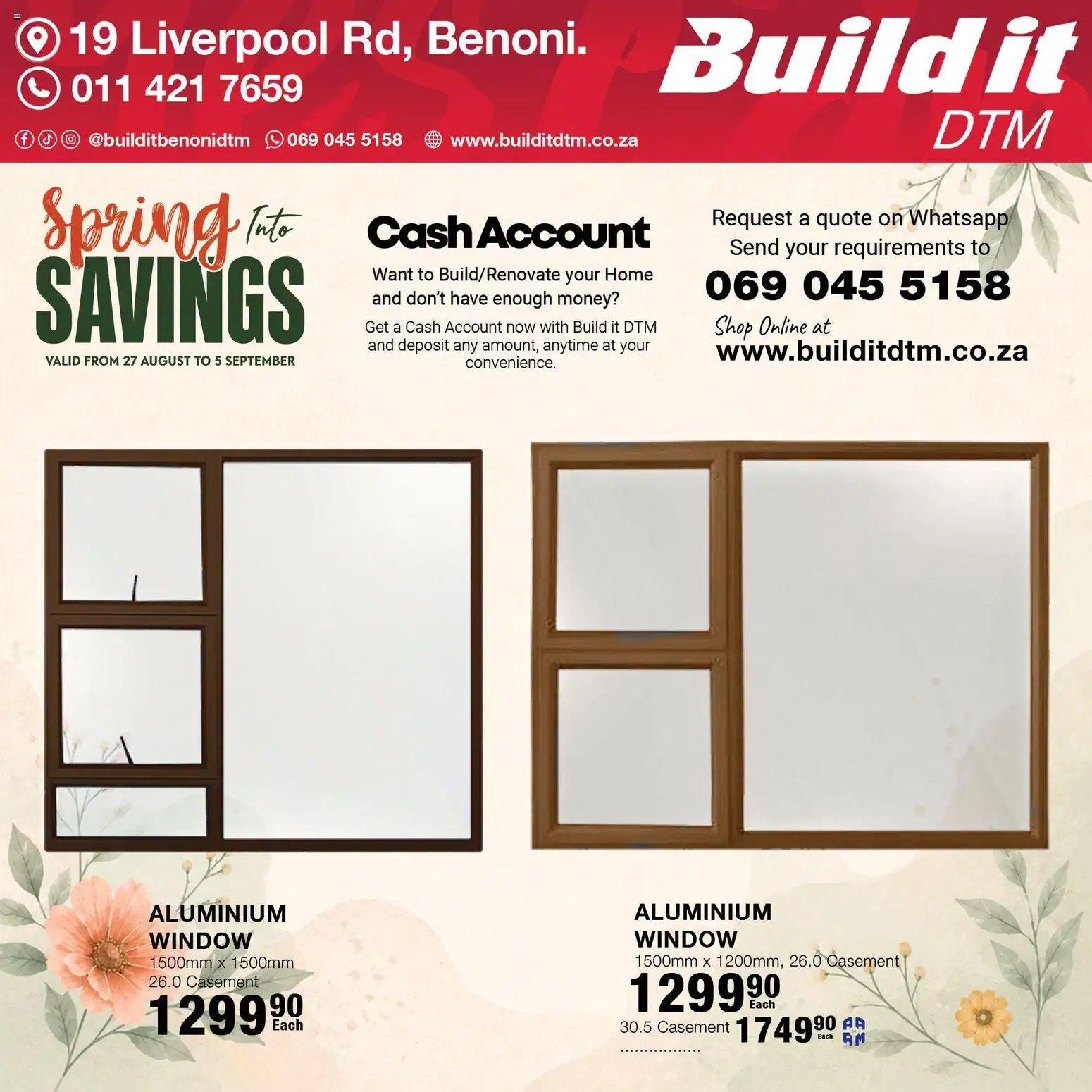 Build It Gauteng - Spring Savings Deals