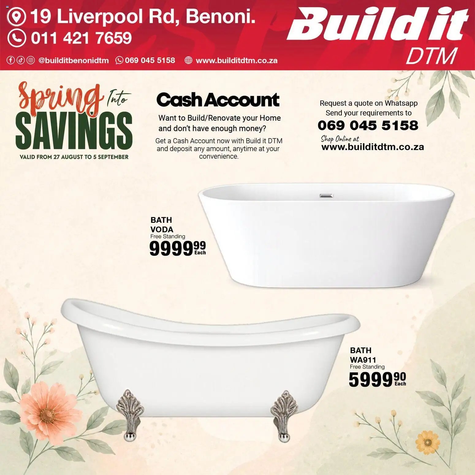Build It Gauteng - Spring Savings Deals