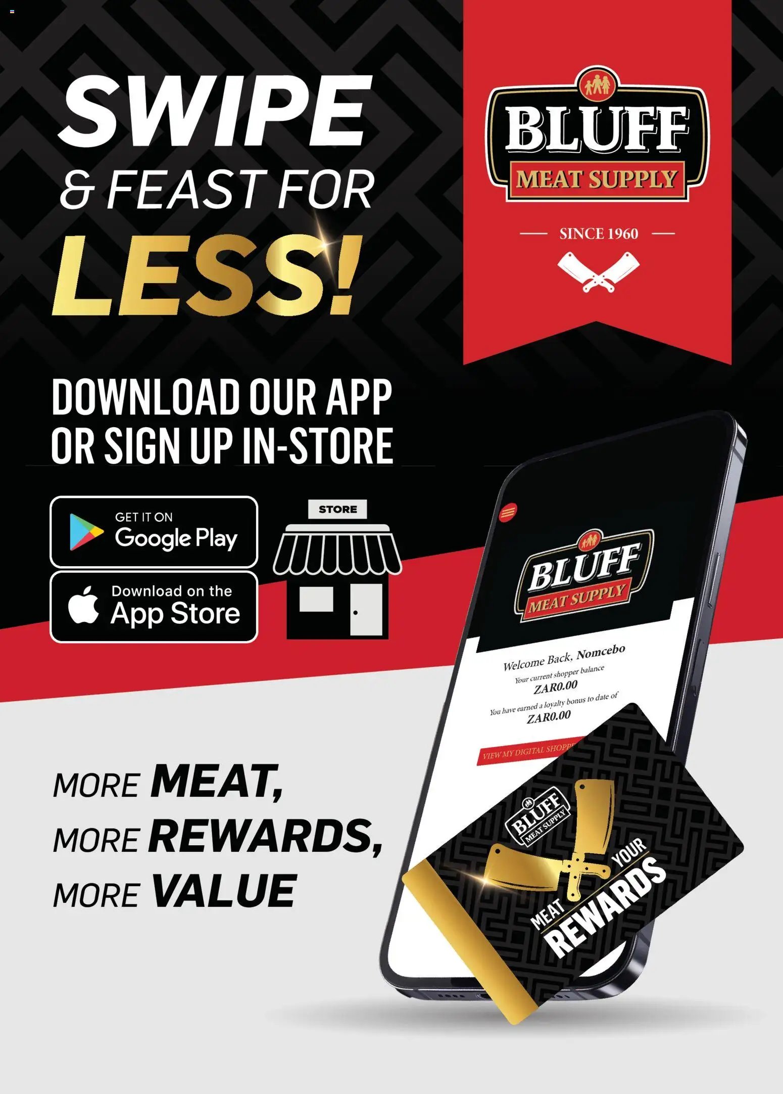 Bluff Meat Supply Swipe & Feast For Less! (2026-04-01 - 2026-04-30) | 1