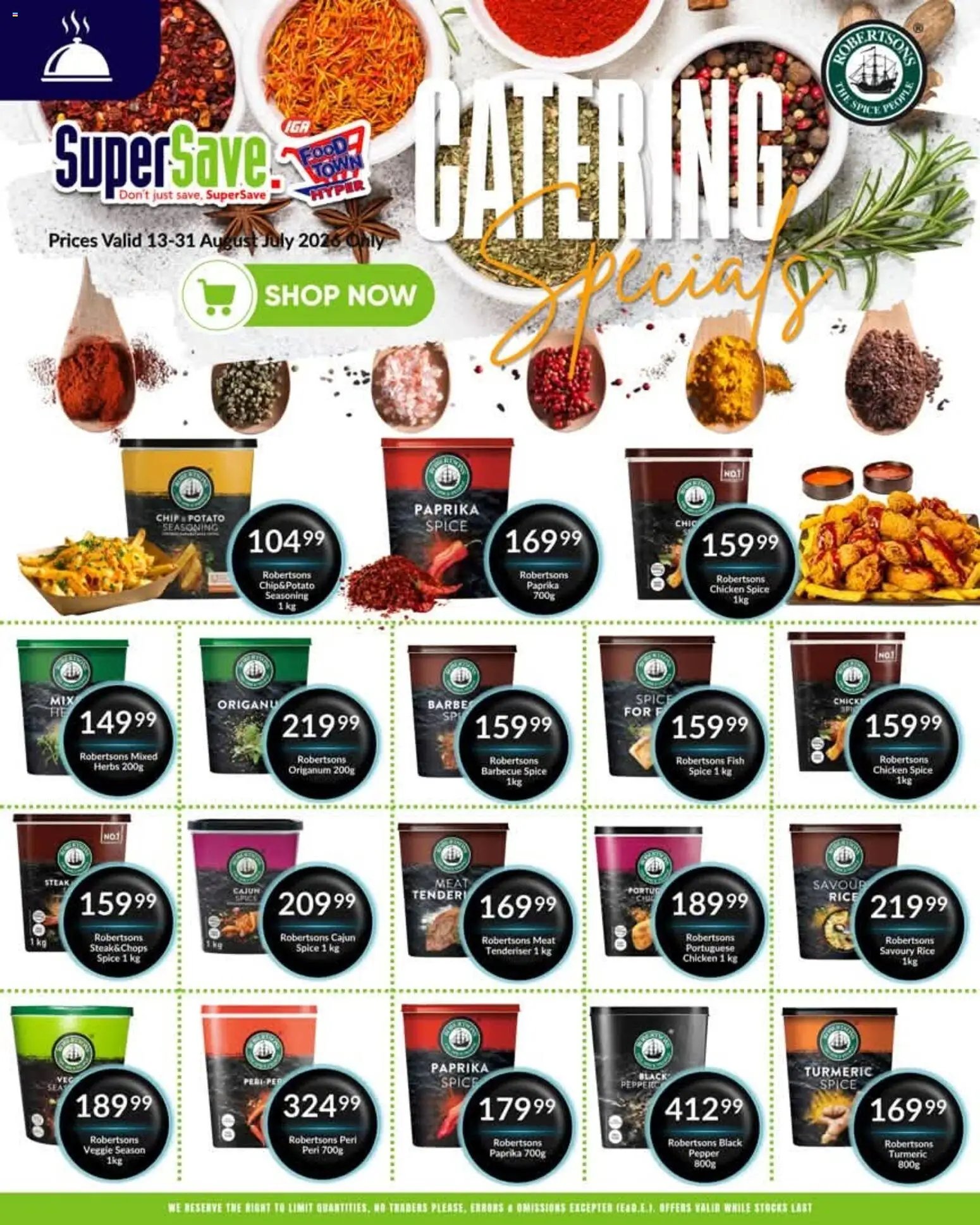 Super Save Catering Specials
