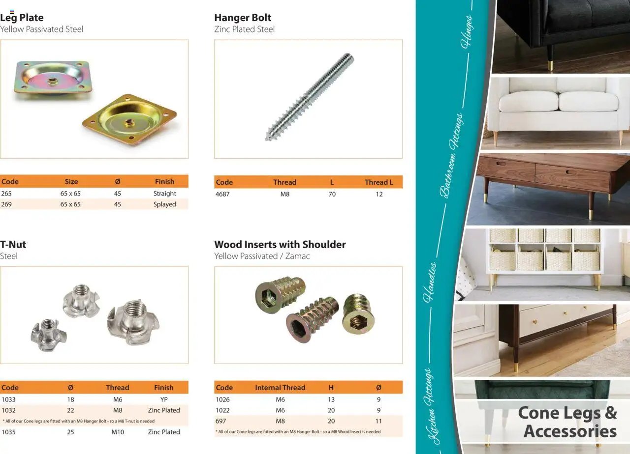 Gelmar - Cone Legs and Accessories