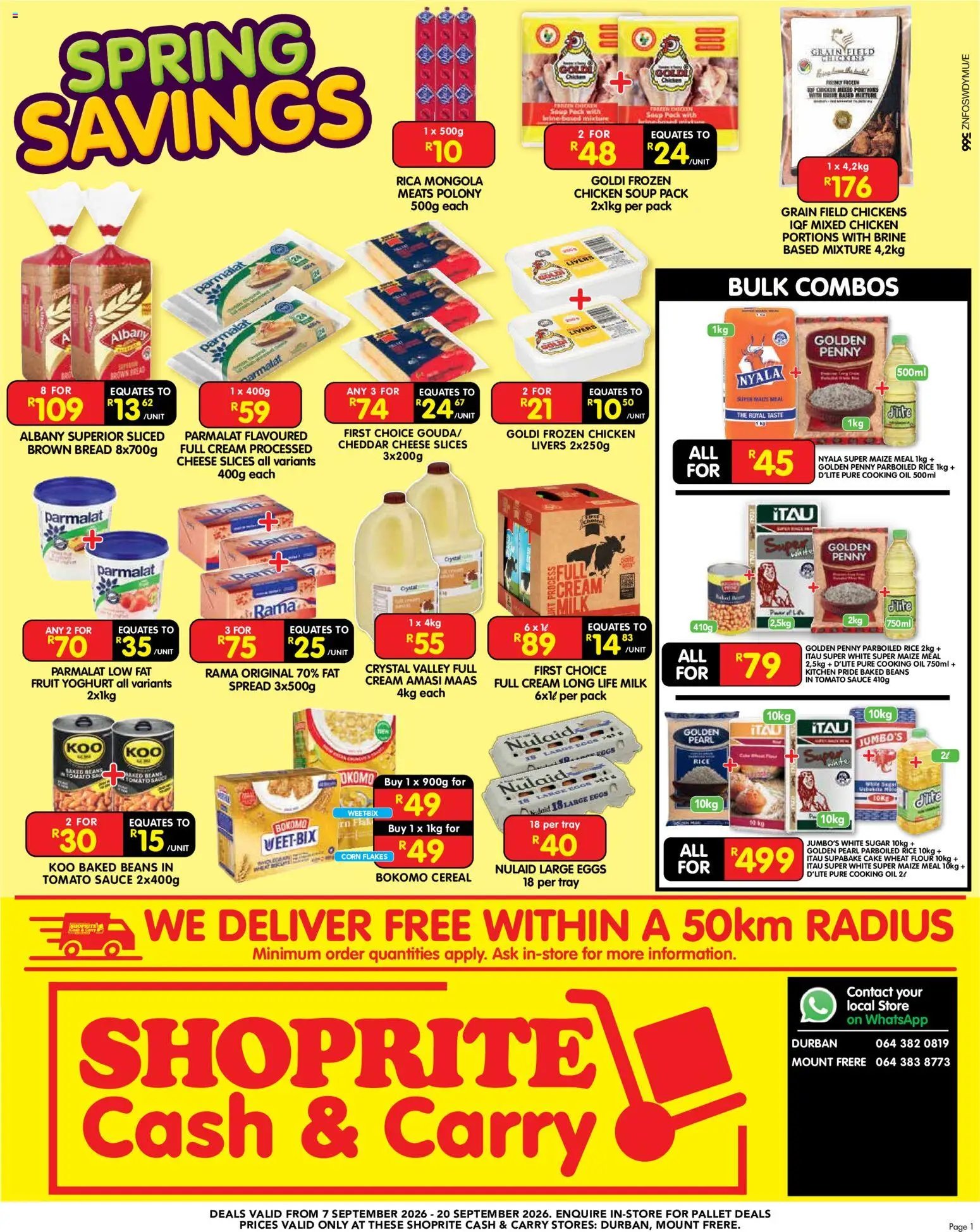 Shoprite - Cash & Carry Spring Savings Durban & Mount Frere