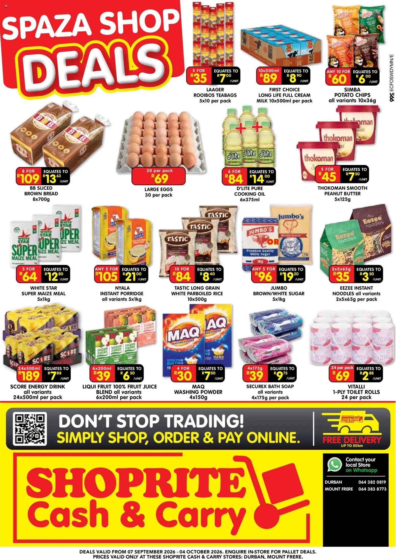 Shoprite - Cash & Carry Spaza Shop Deals Durban & Mount Frere