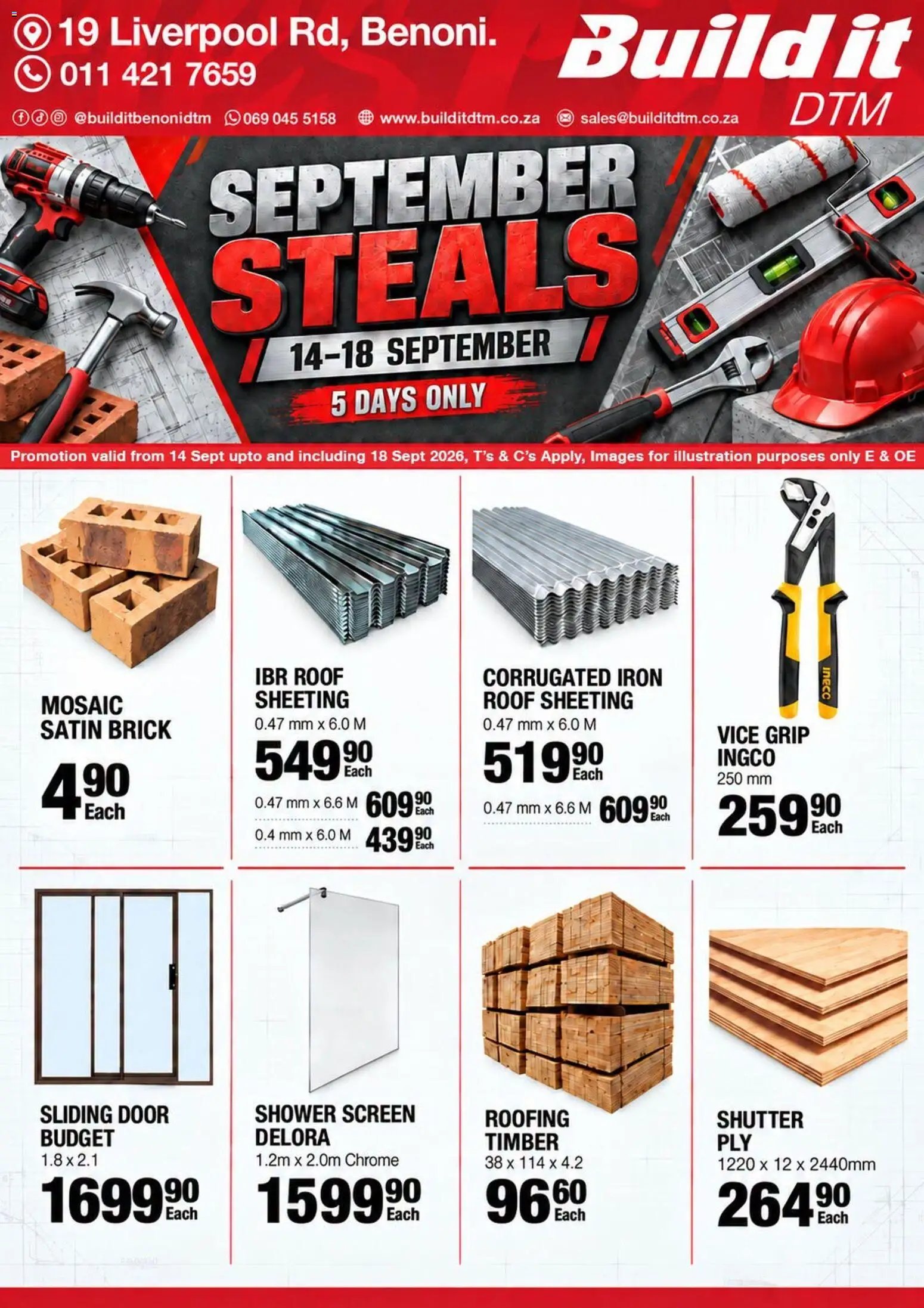 Build It Gauteng - September Steals