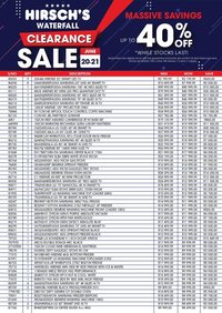 Hirsch's Waterfall Clearance Sale