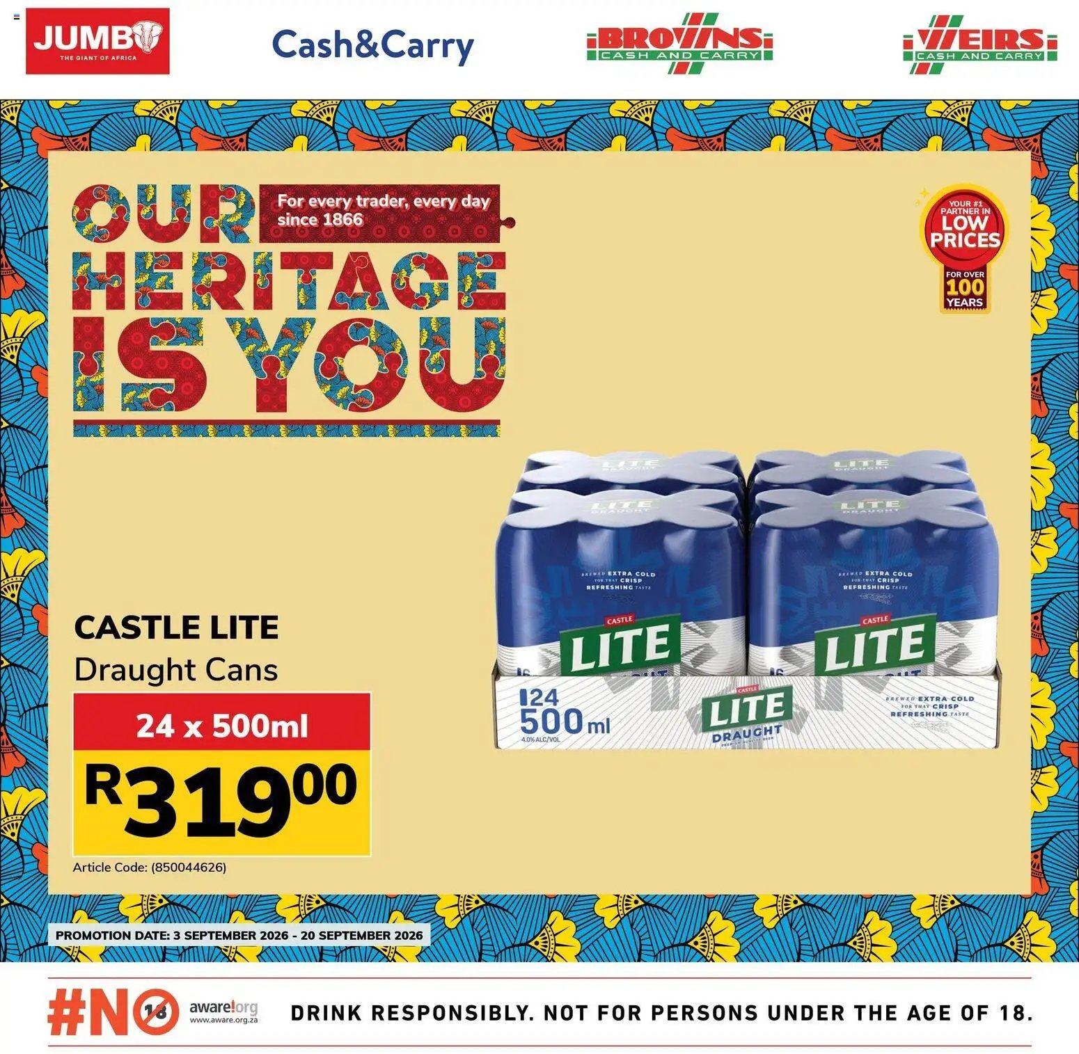 Jumbo Heritage Liquor Specials
