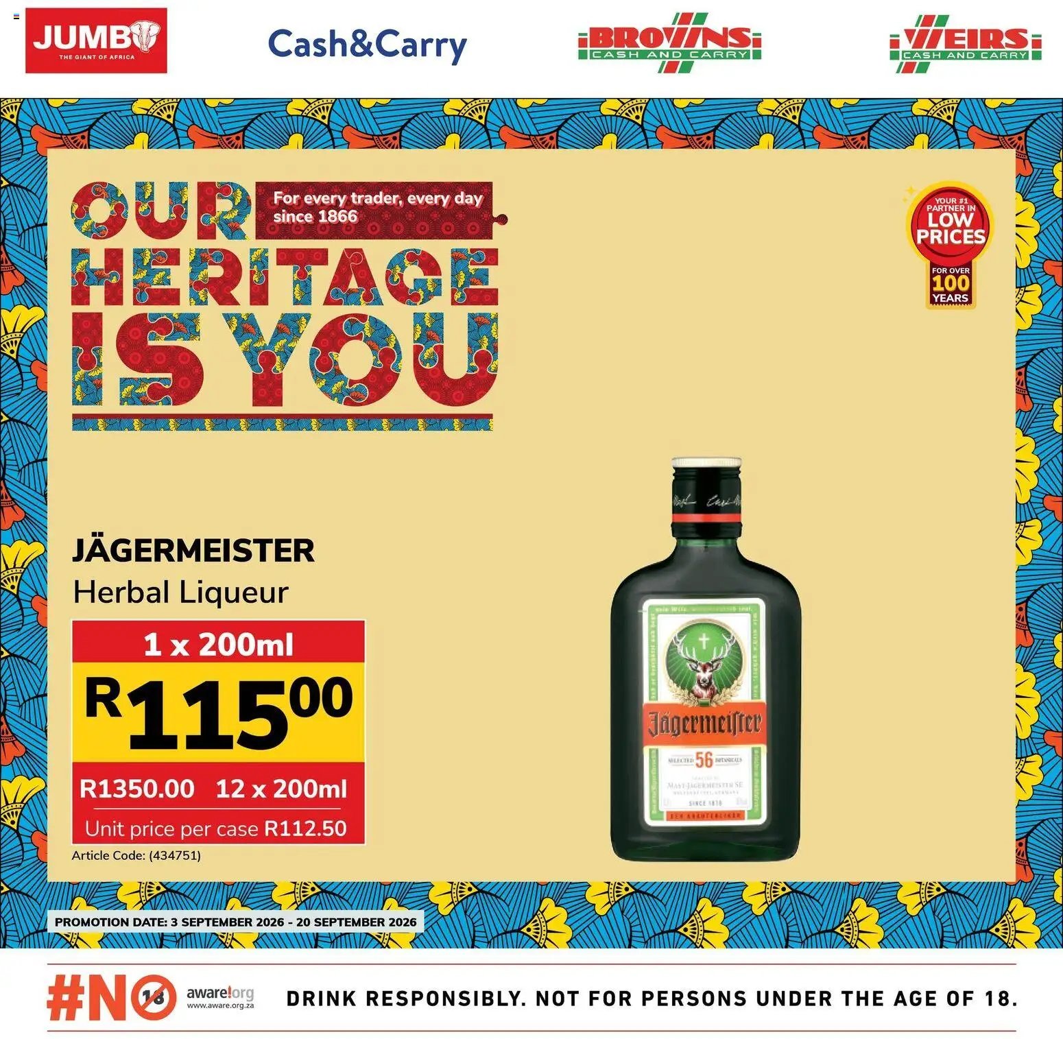 Jumbo Heritage Liquor Specials