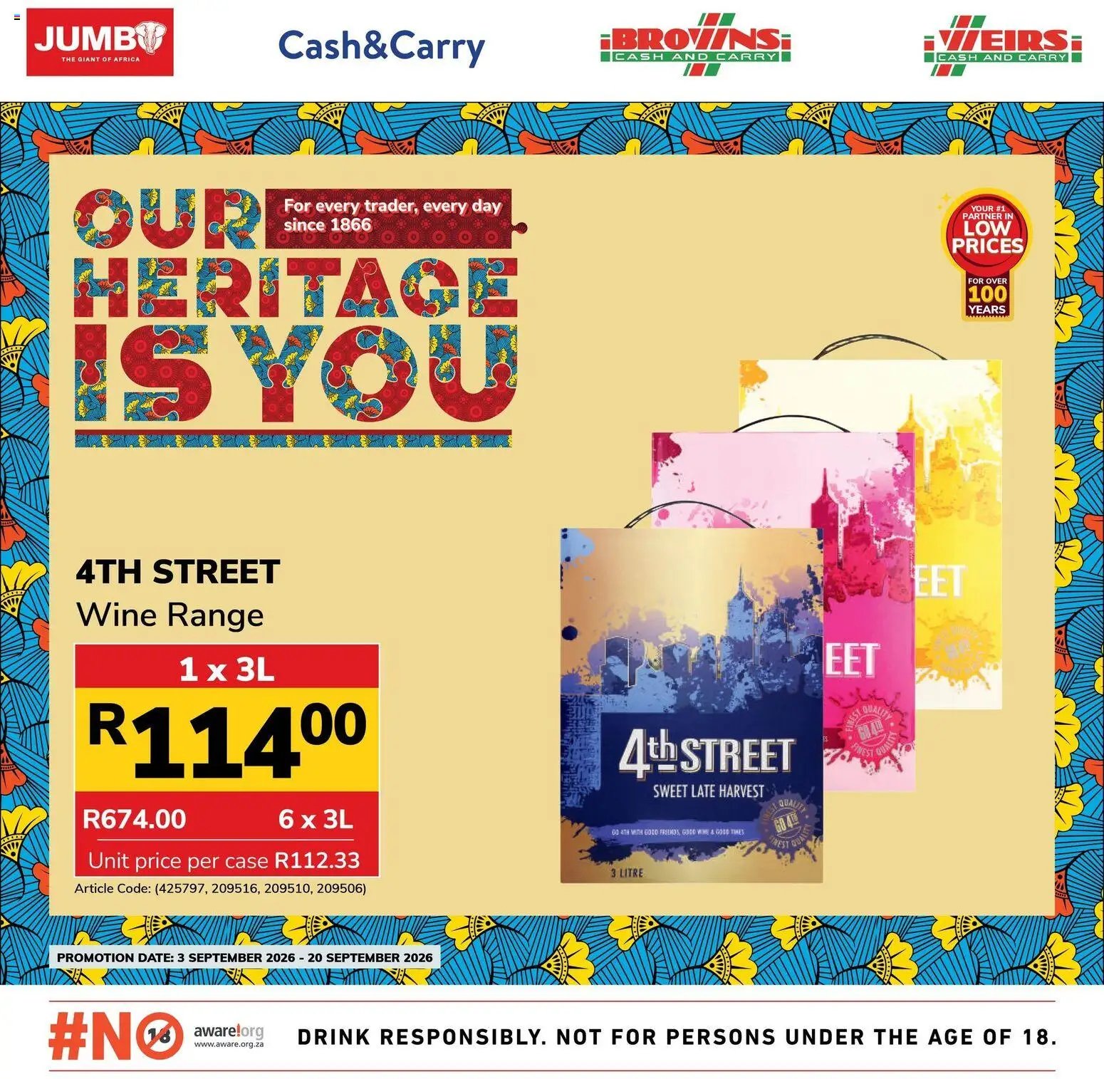 Jumbo Heritage Liquor Specials