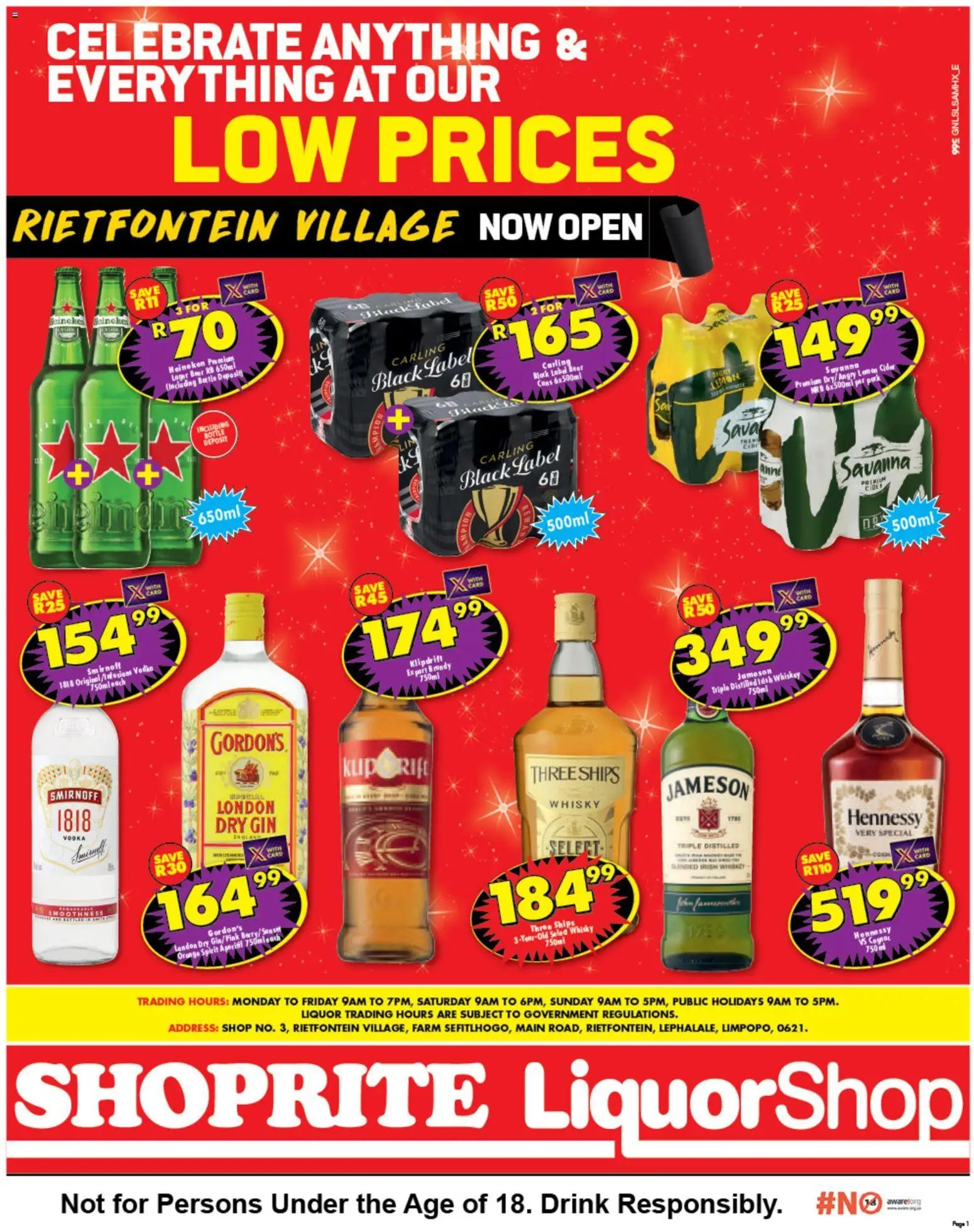 Shoprite Gauteng - LiquorShop Deals Store Opening Rietfontein Village
