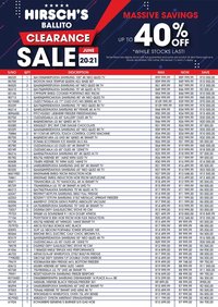 Hirsch's Ballito Clearance Sale