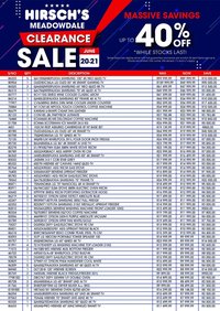 Hirsch's Meadowdale Clearance Sale
