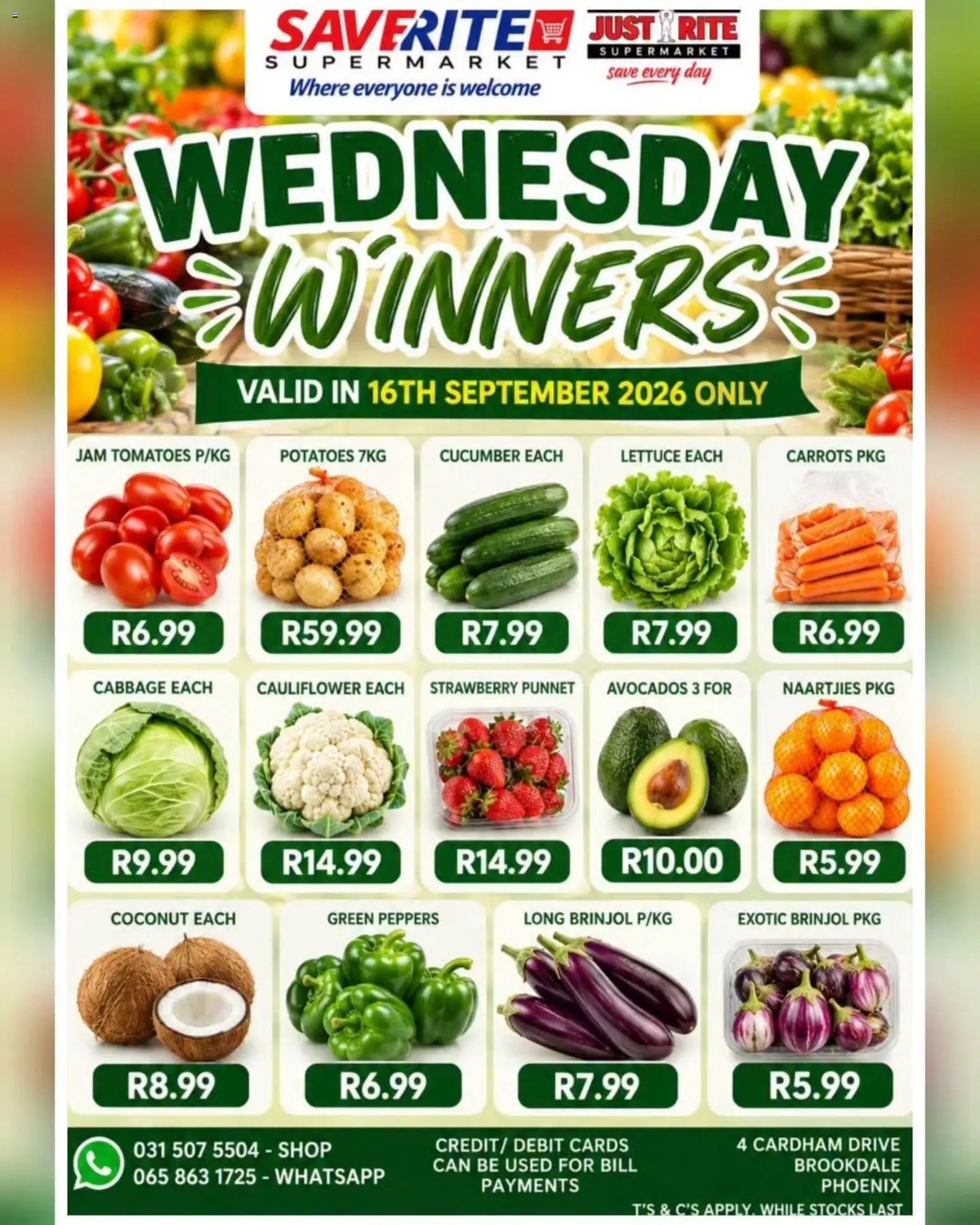 Saverite Wednesday Winners