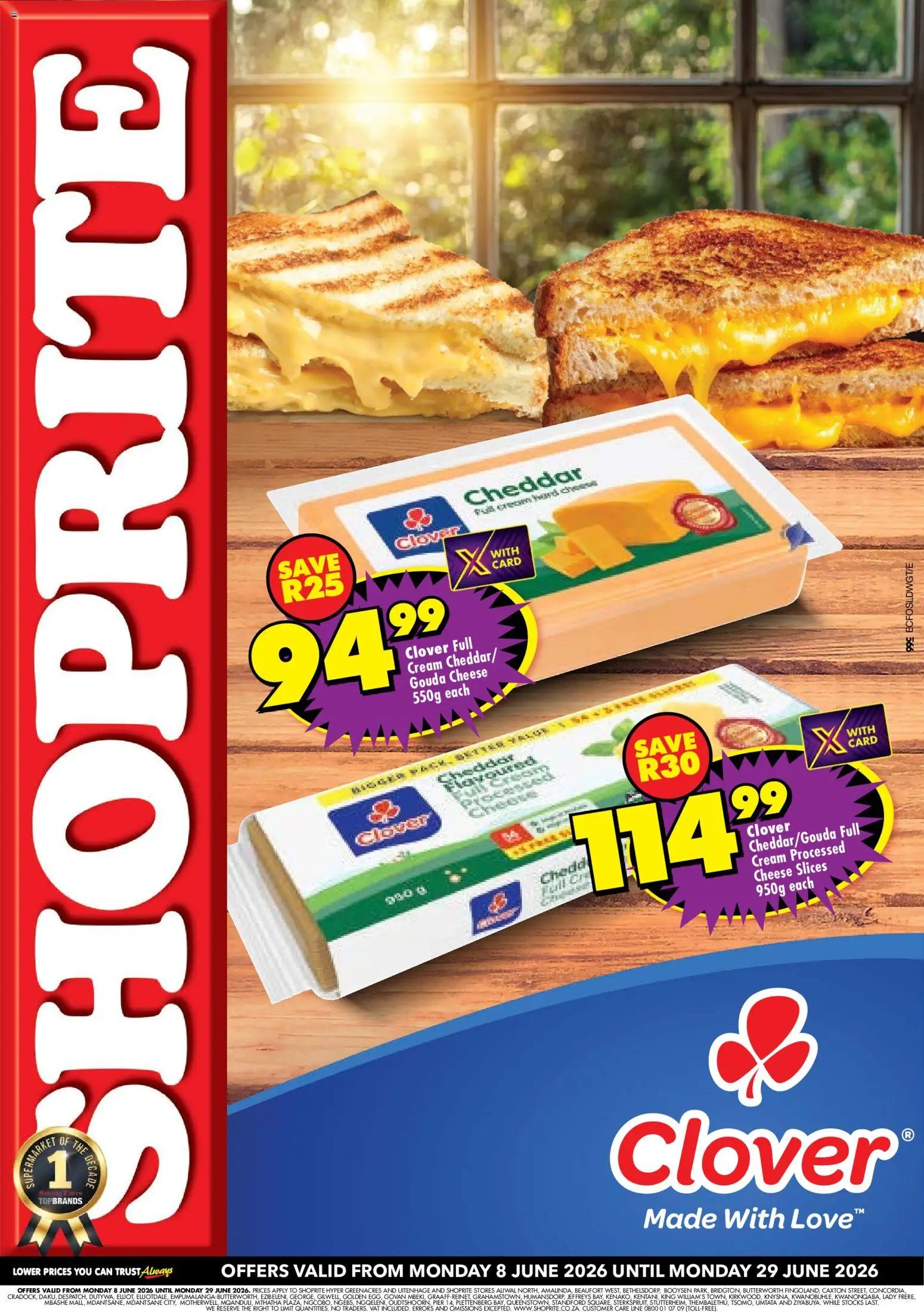 Shoprite - Eastern Cape - Clover Cheese Savings