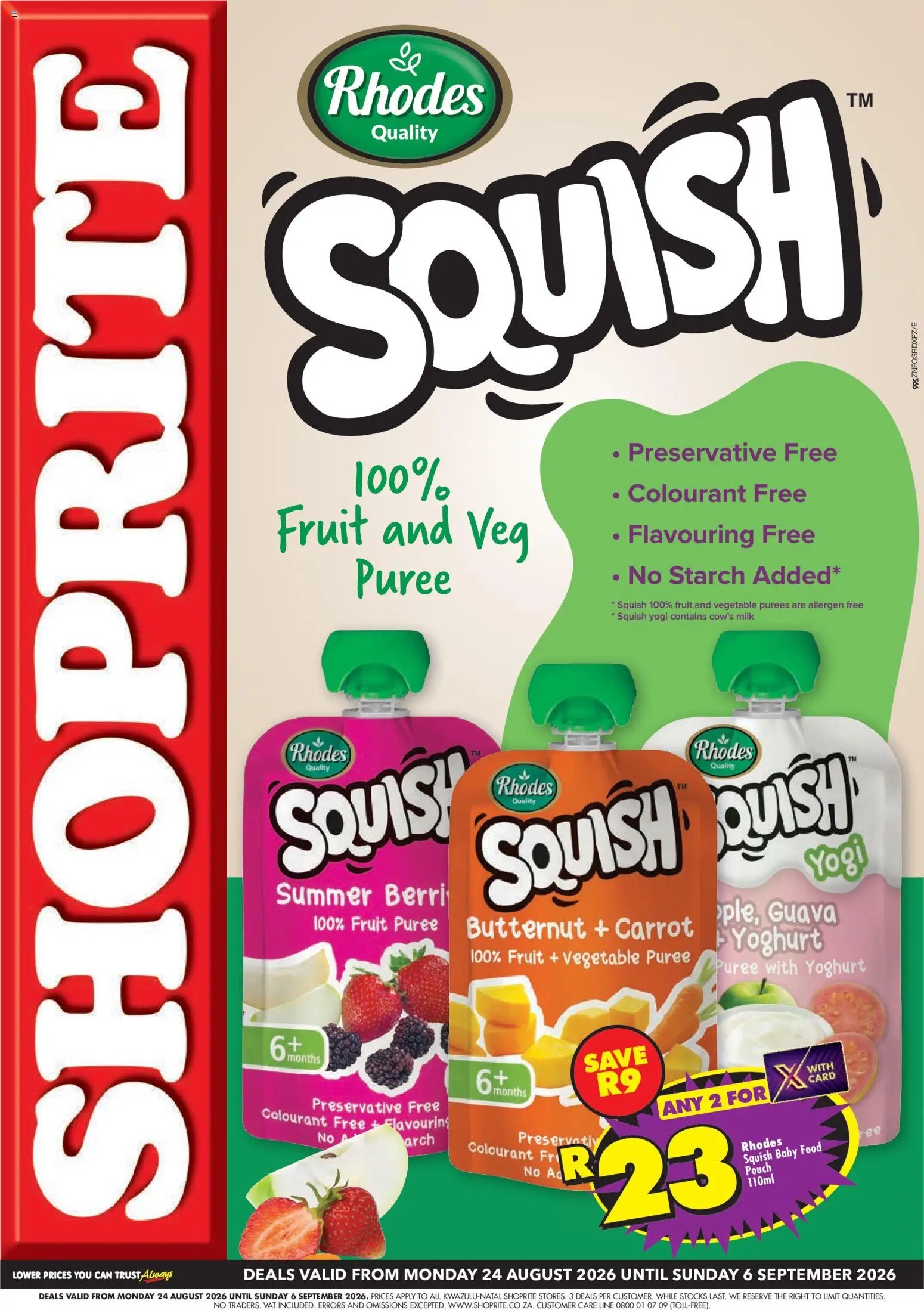 Shoprite - Rhodes Squish Baby Foods