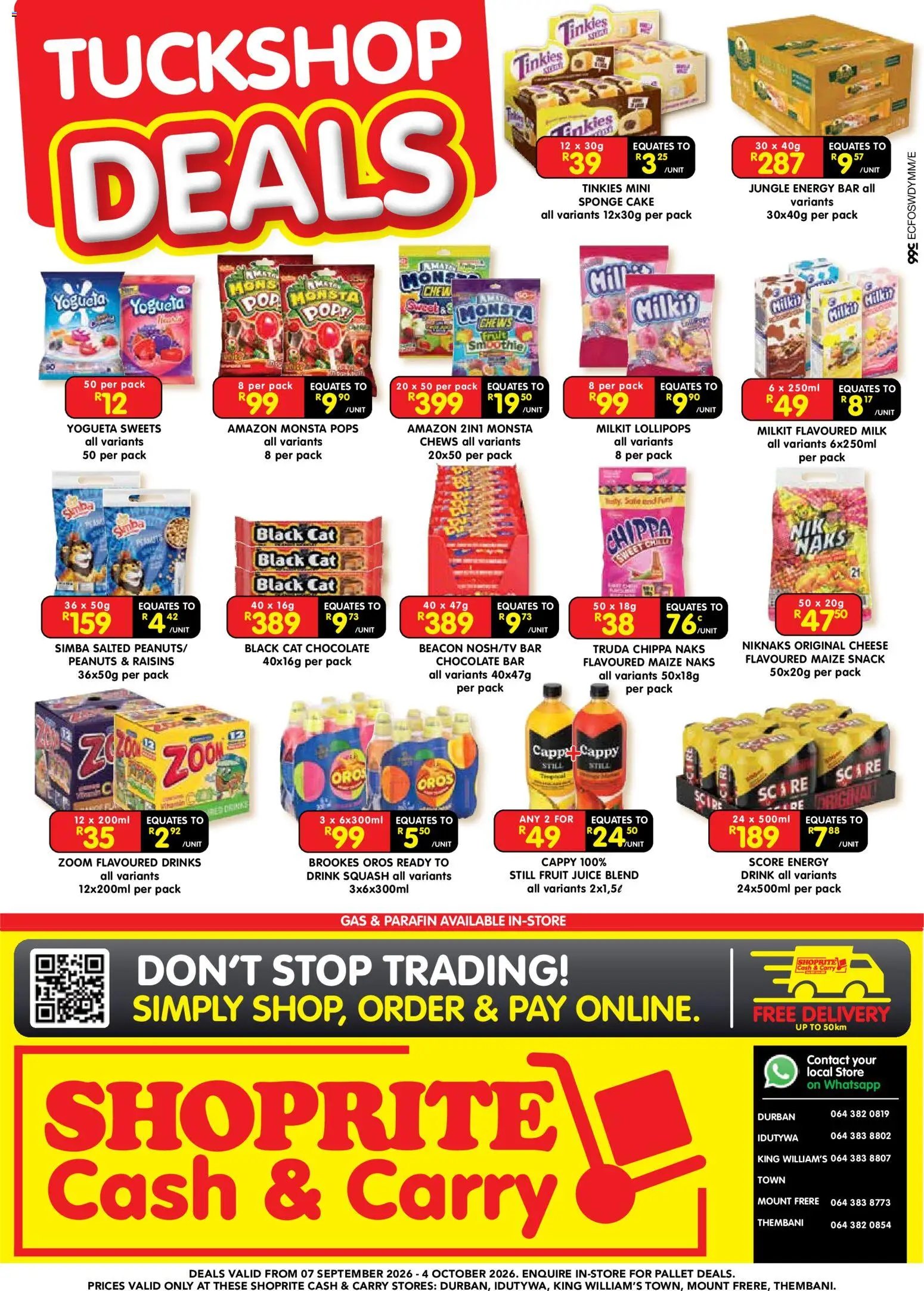 Shoprite - Cash & Carry Tuckshop Deals Durban & Mount Frere