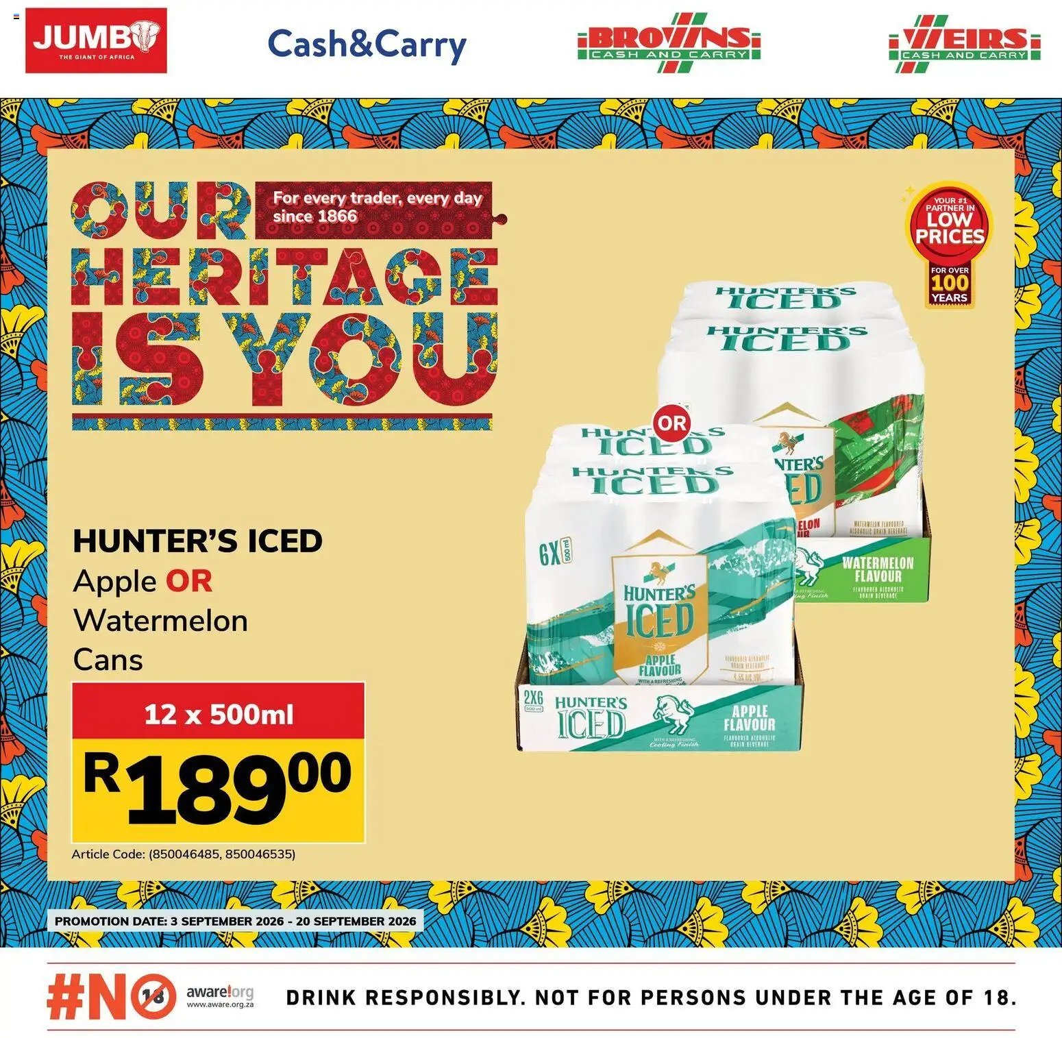 Jumbo Celebrations Liquor Specials