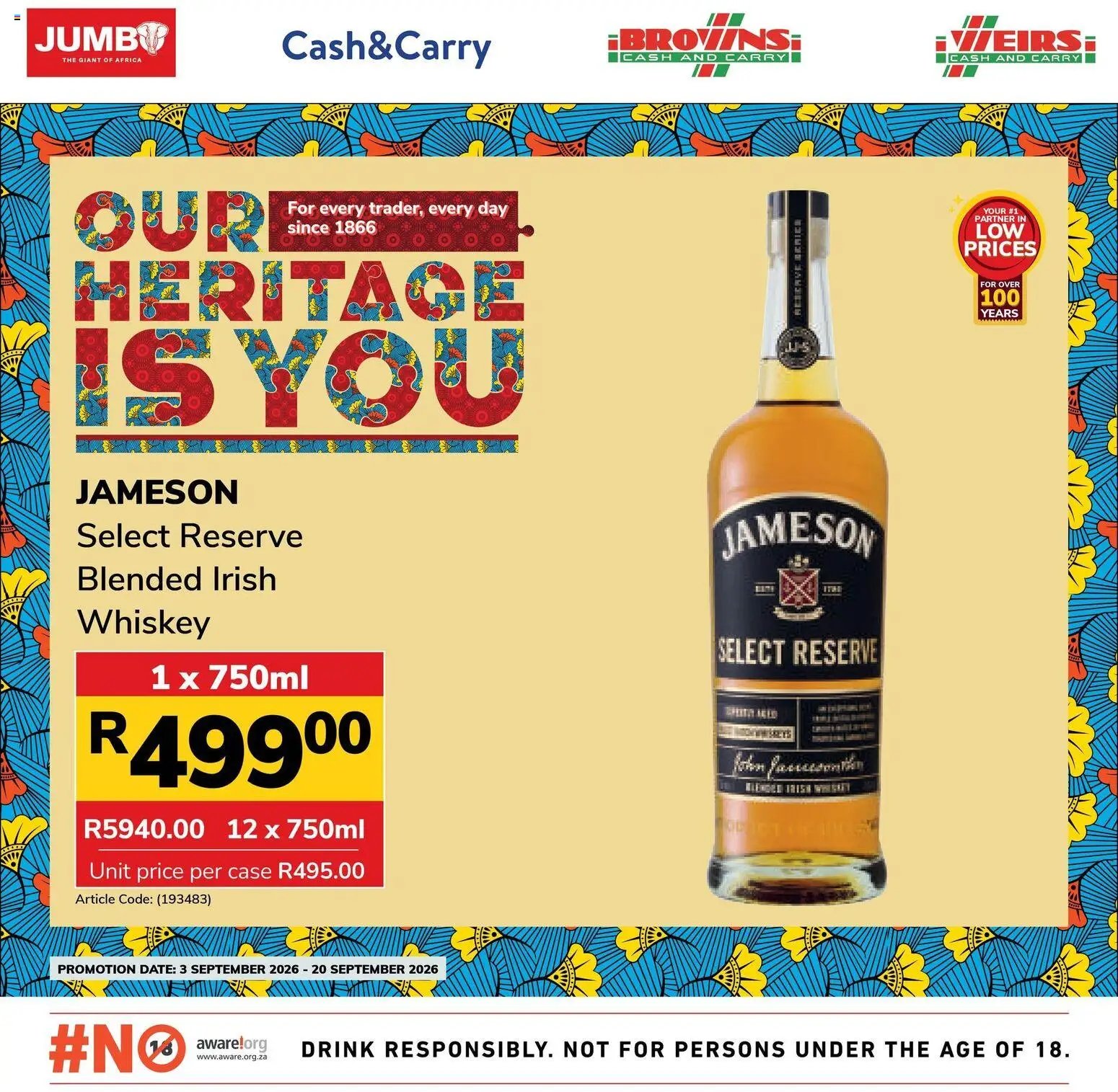 Jumbo Celebrations Liquor Specials