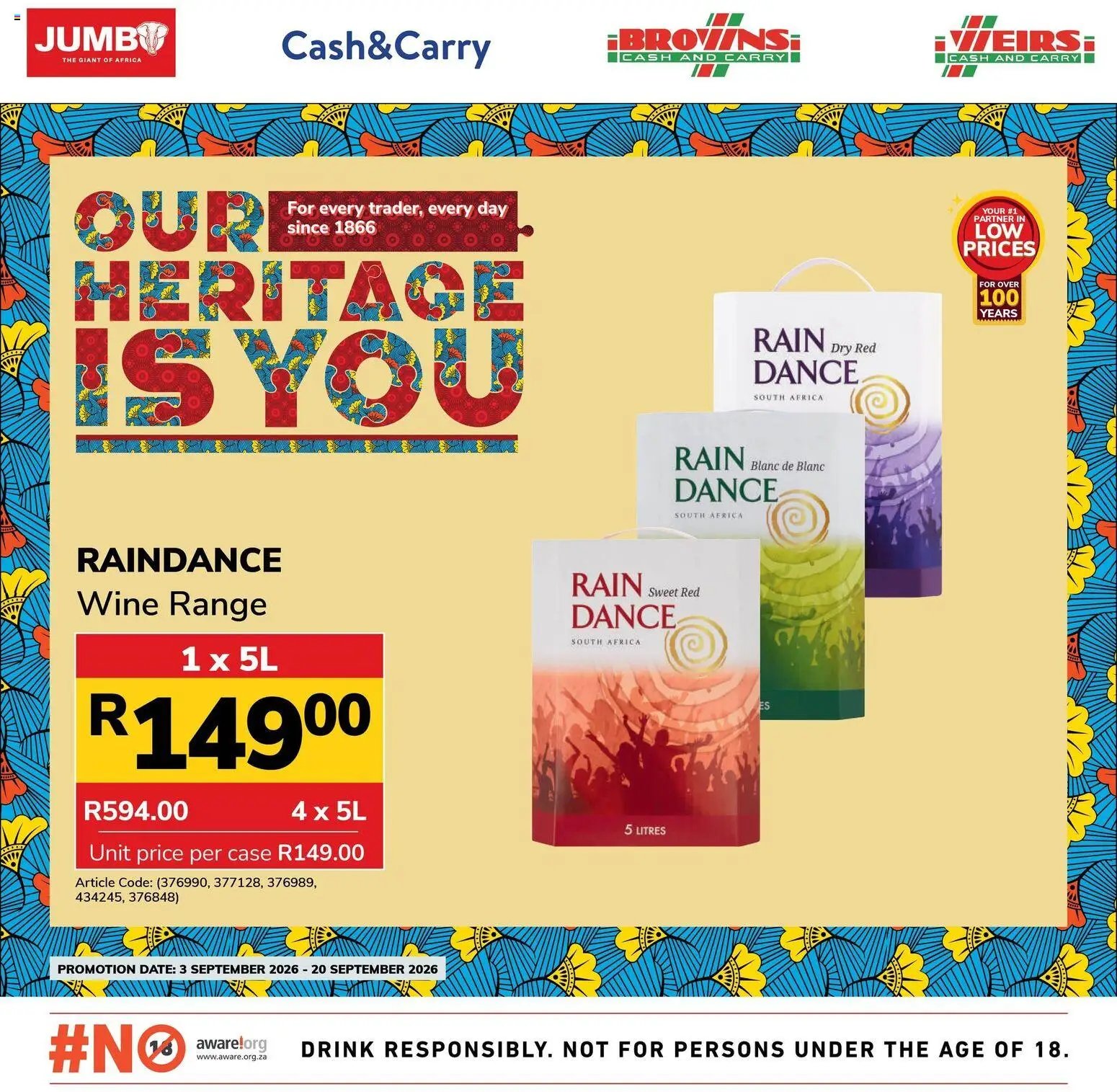 Jumbo Celebrations Liquor Specials
