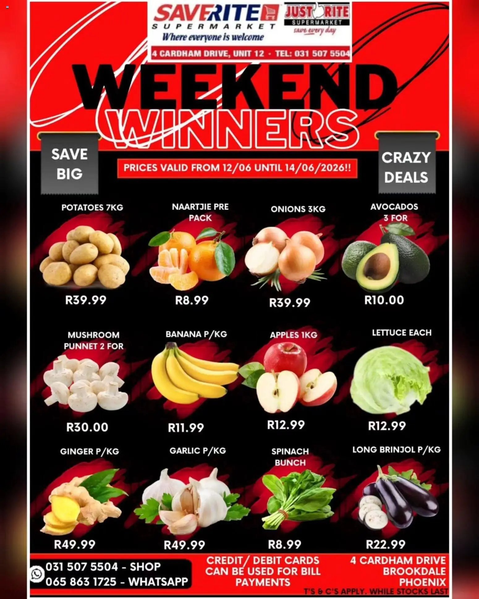 Saverite Weekend Winners