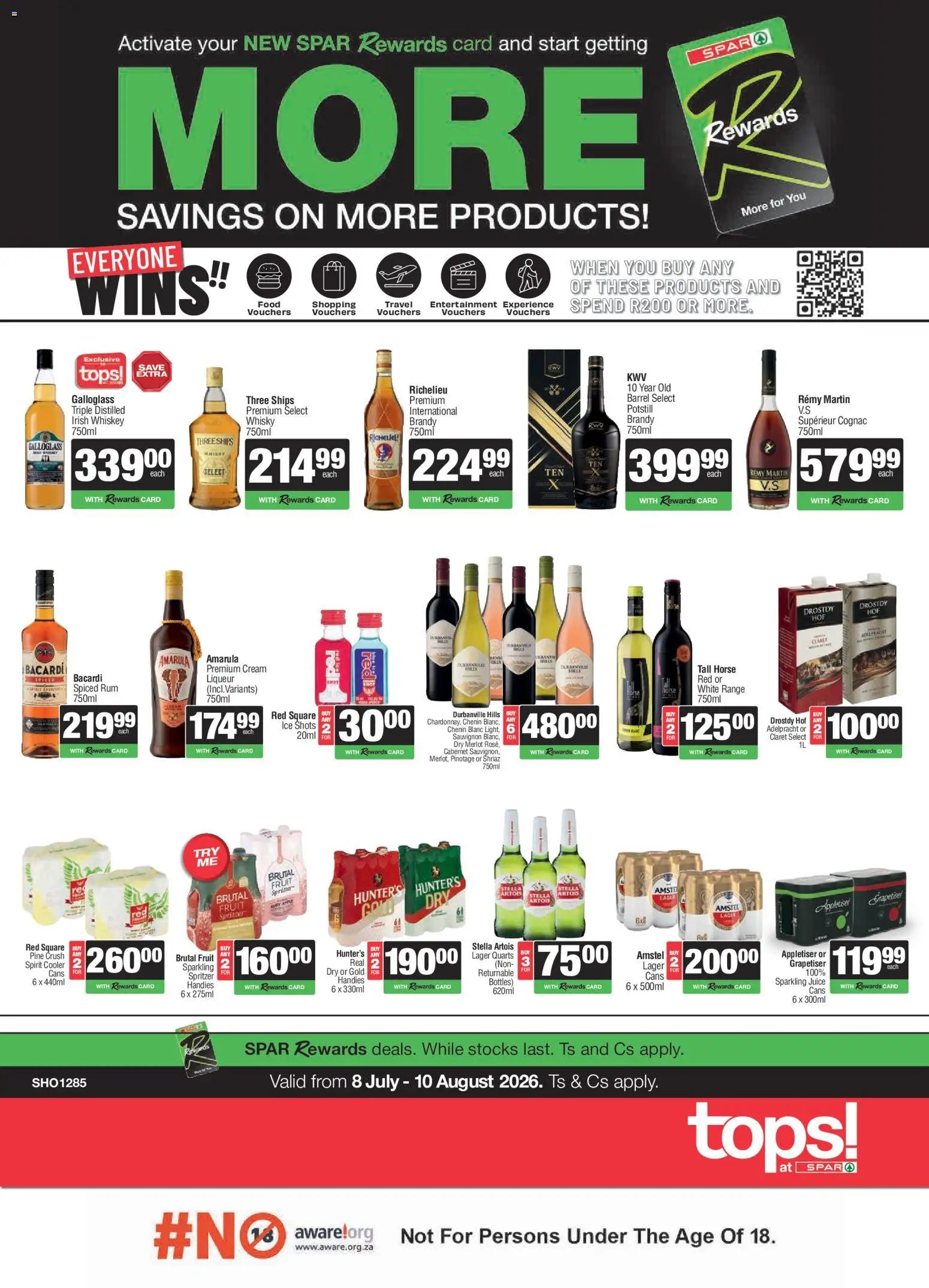 Tops at Spar Specials