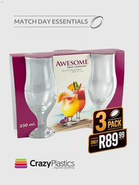 Crazy Plastics Stemmed Juice Glasses