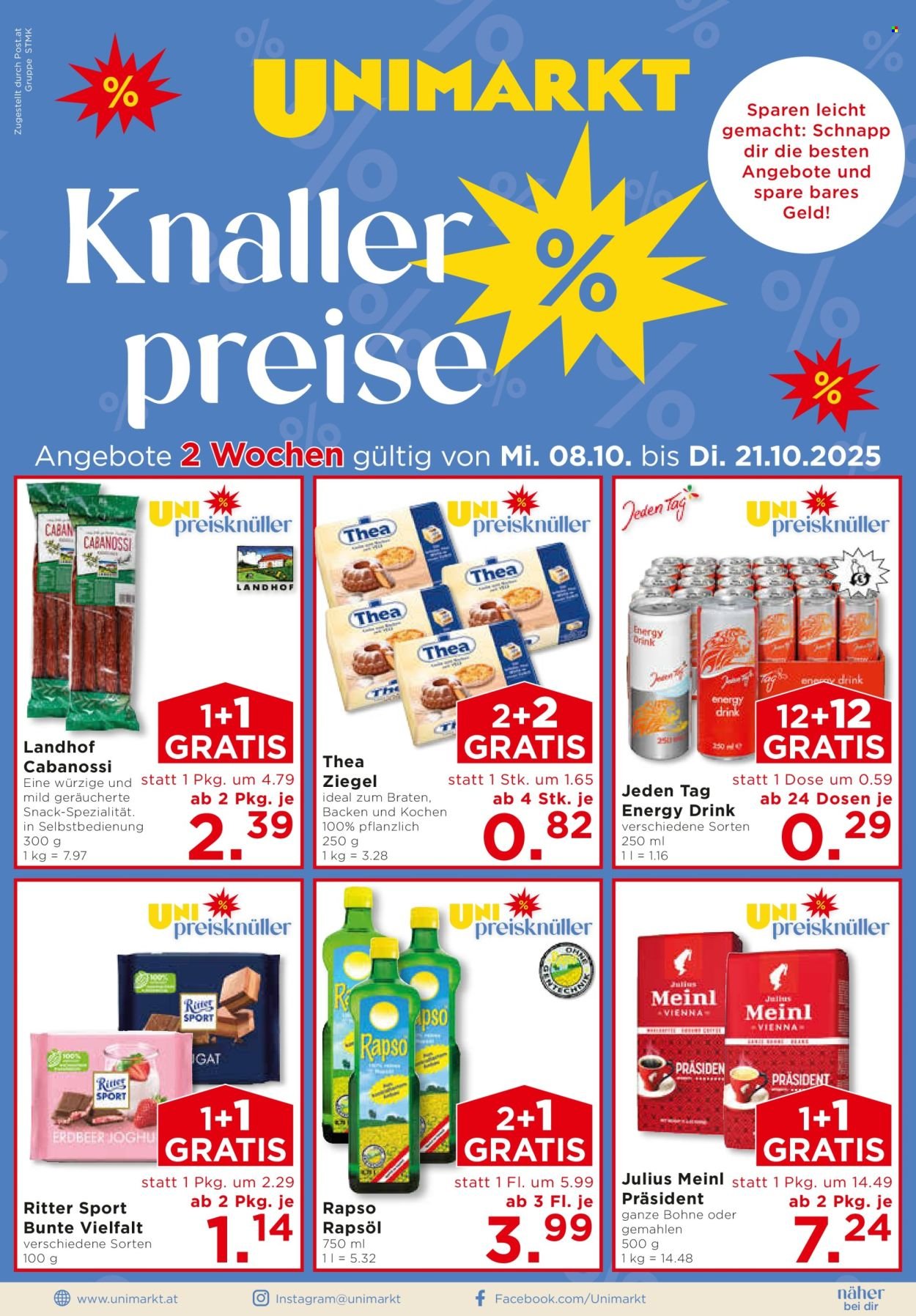UNIMARKT Flugblatt - Ab Mittwoch, 8.10.2025 (2025-10-08 - 2025-10-21) | 1