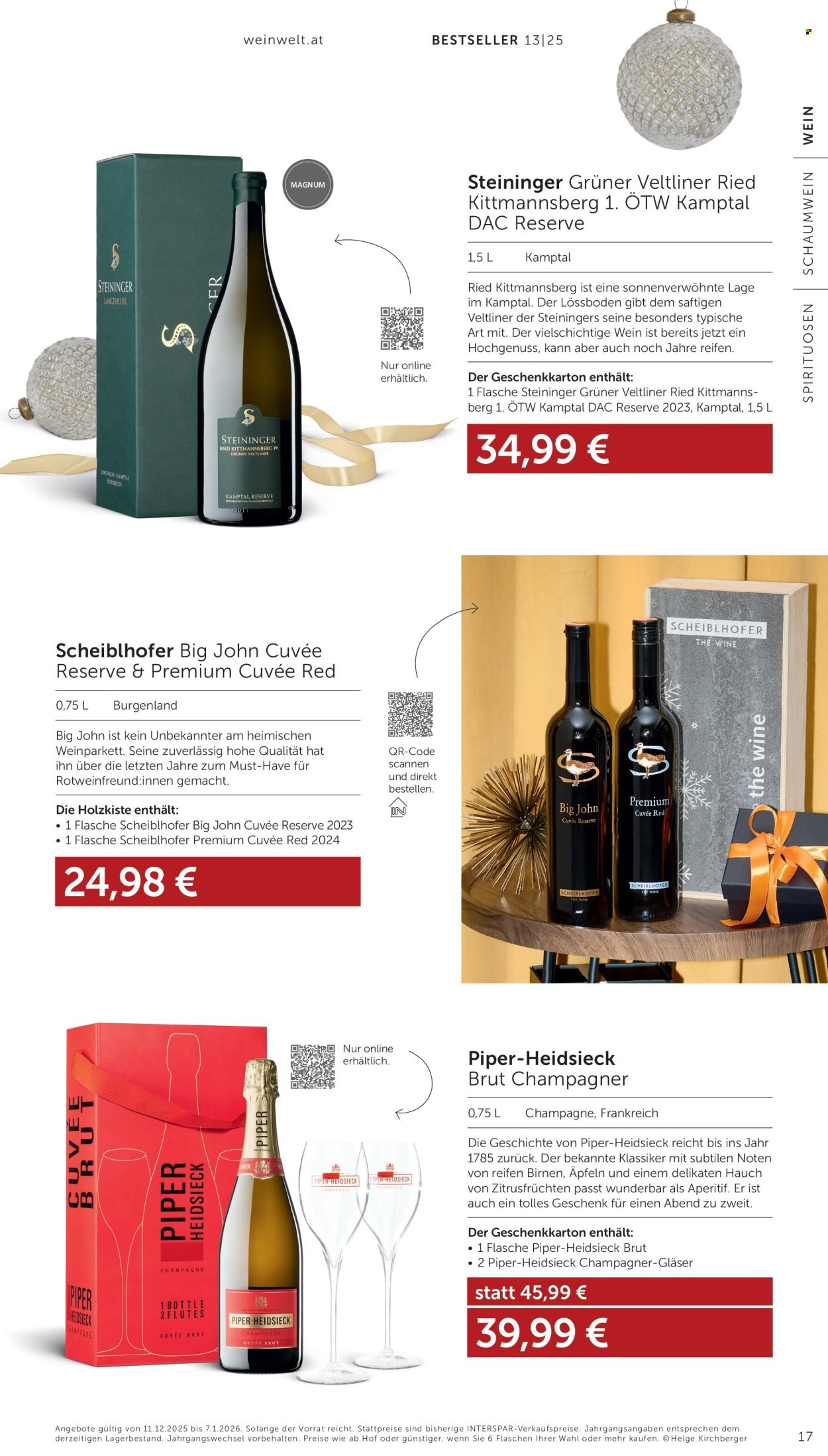 INTERSPAR Flugblatt - Weinwelt Bestseller 13 2025 (2025-12-11 - 2026-01-07) | 17
