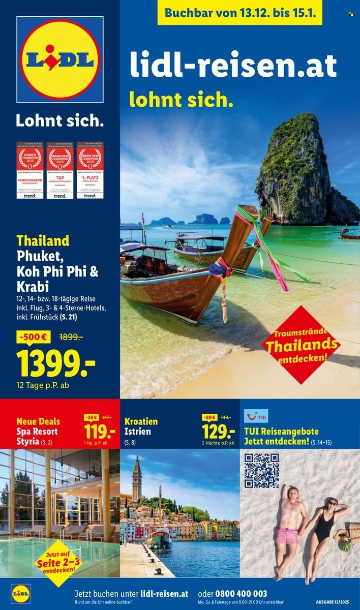 LIDL Flugblatt - Reisen - Dezember/Jänner Reise-Highlights