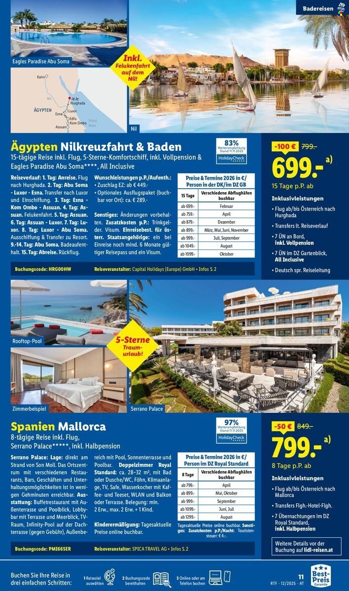 LIDL Flugblatt - Reisen - Dezember/Jänner Reise-Highlights