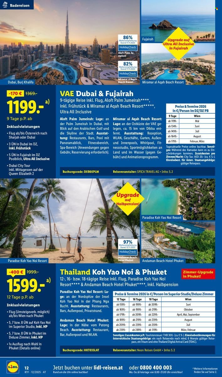 LIDL Flugblatt - Reisen - Dezember/Jänner Reise-Highlights