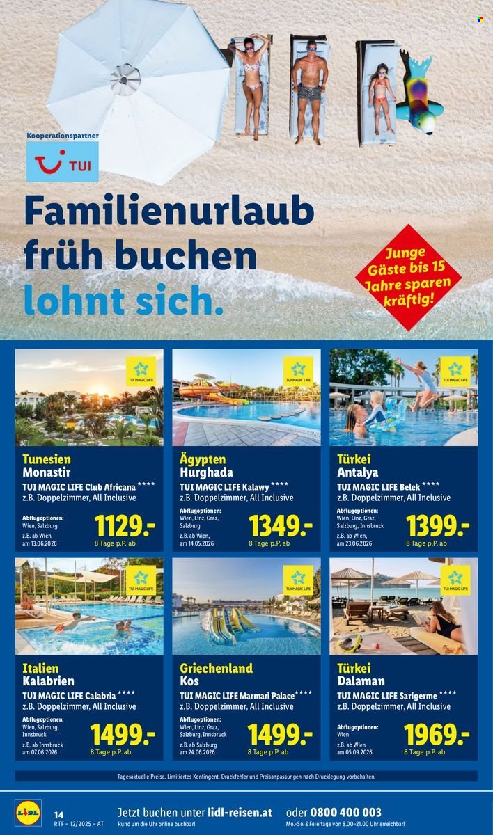 LIDL Flugblatt - Reisen - Dezember/Jänner Reise-Highlights