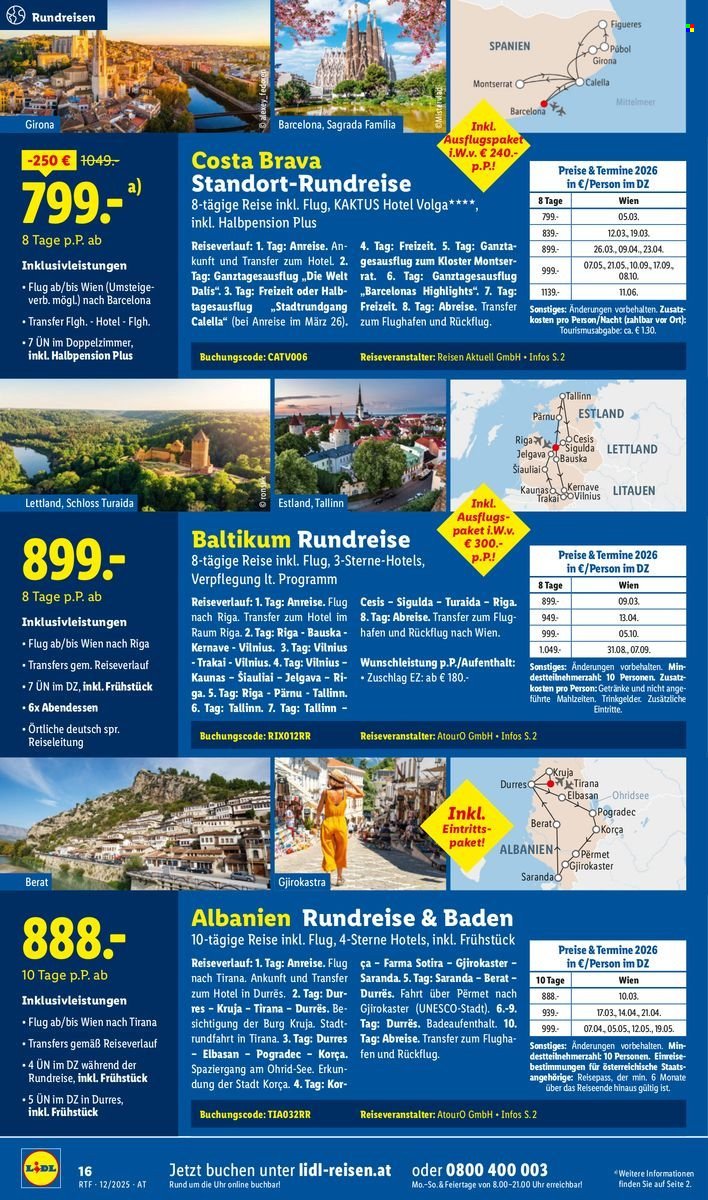 LIDL Flugblatt - Reisen - Dezember/Jänner Reise-Highlights