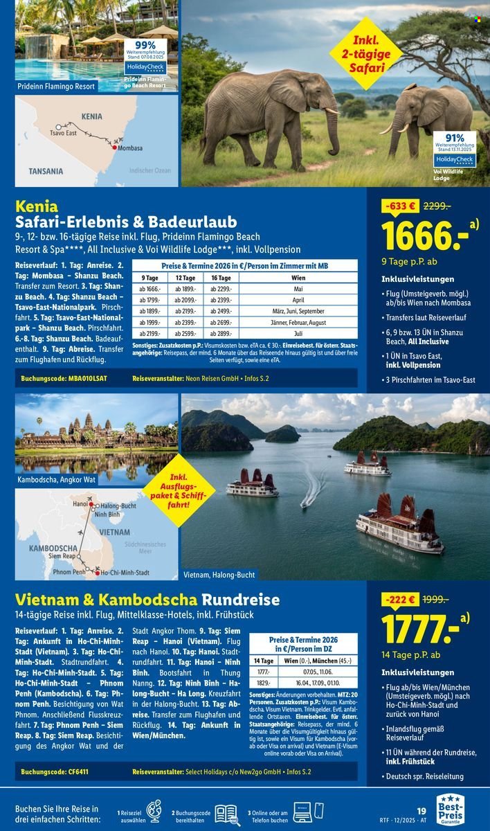 LIDL Flugblatt - Reisen - Dezember/Jänner Reise-Highlights