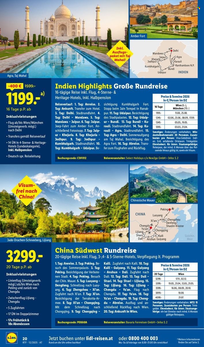 LIDL Flugblatt - Reisen - Dezember/Jänner Reise-Highlights