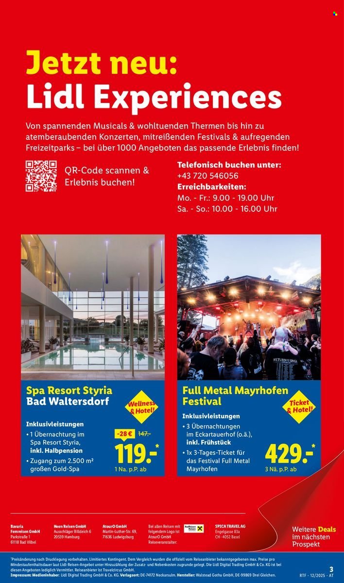 LIDL Flugblatt - Reisen - Dezember/Jänner Reise-Highlights