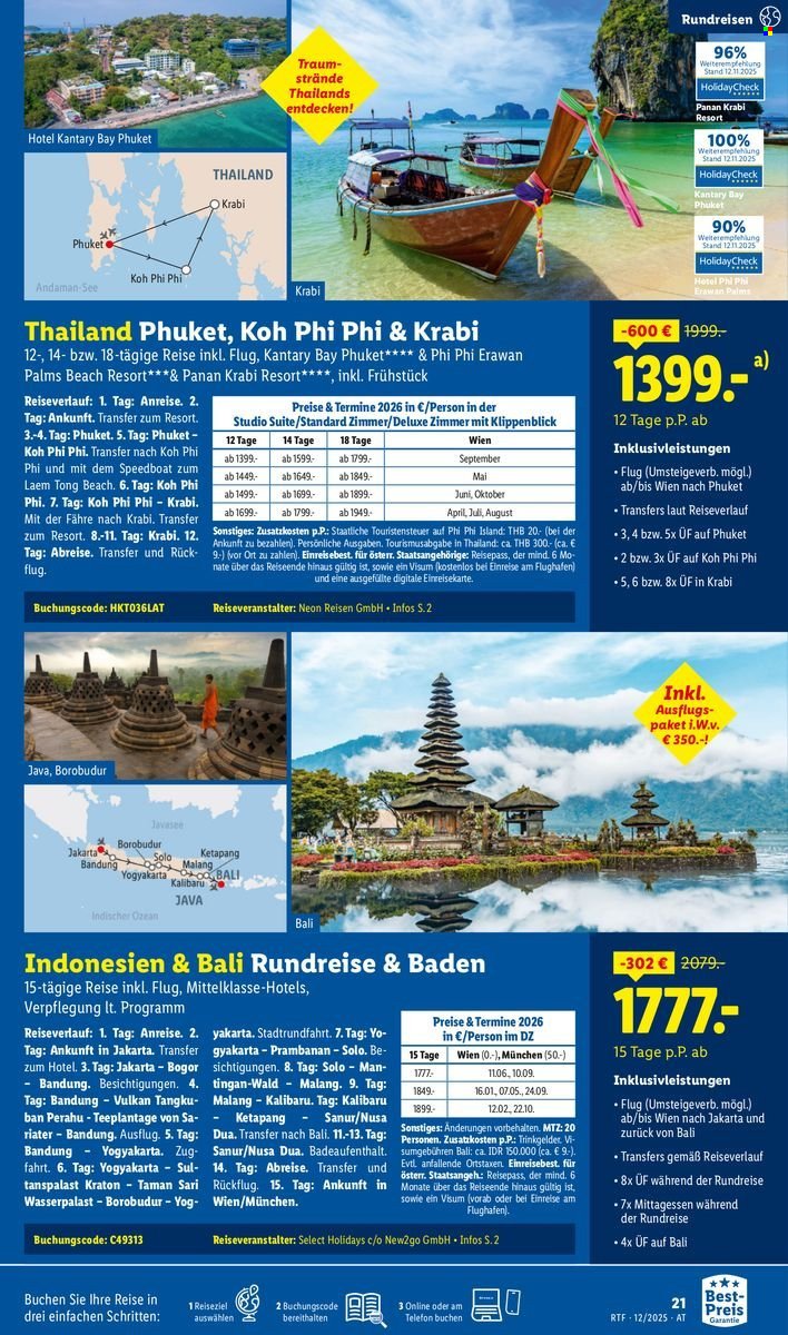 LIDL Flugblatt - Reisen - Dezember/Jänner Reise-Highlights