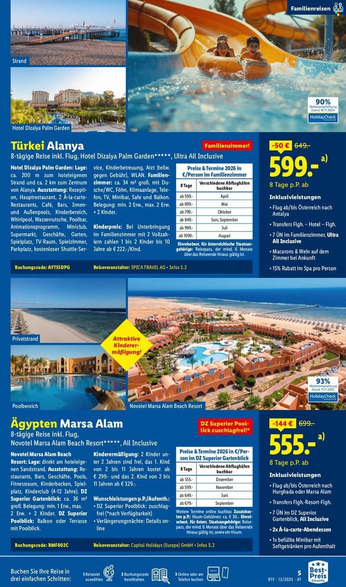 LIDL Flugblatt - Reisen - Dezember/Jänner Reise-Highlights