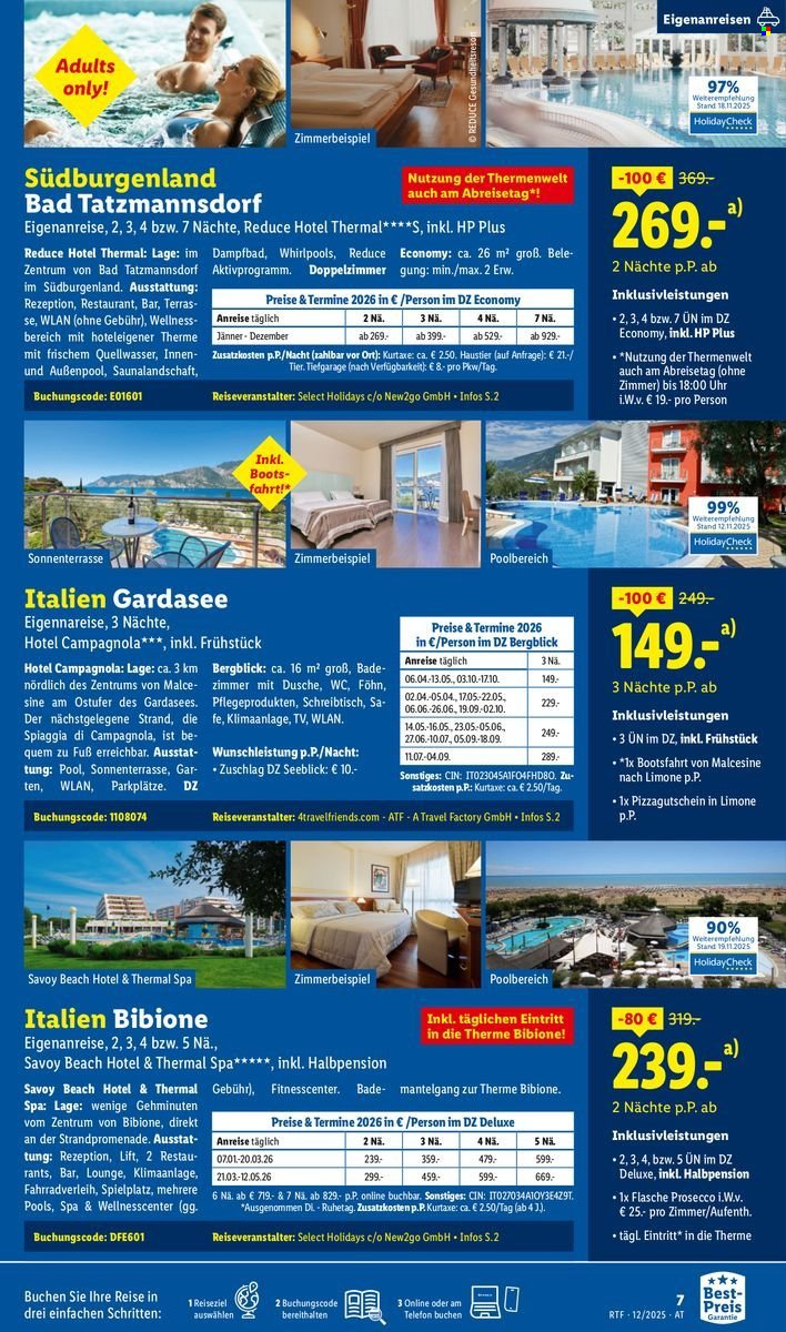 LIDL Flugblatt - Reisen - Dezember/Jänner Reise-Highlights