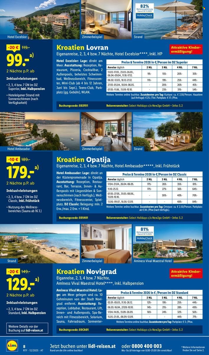 LIDL Flugblatt - Reisen - Dezember/Jänner Reise-Highlights