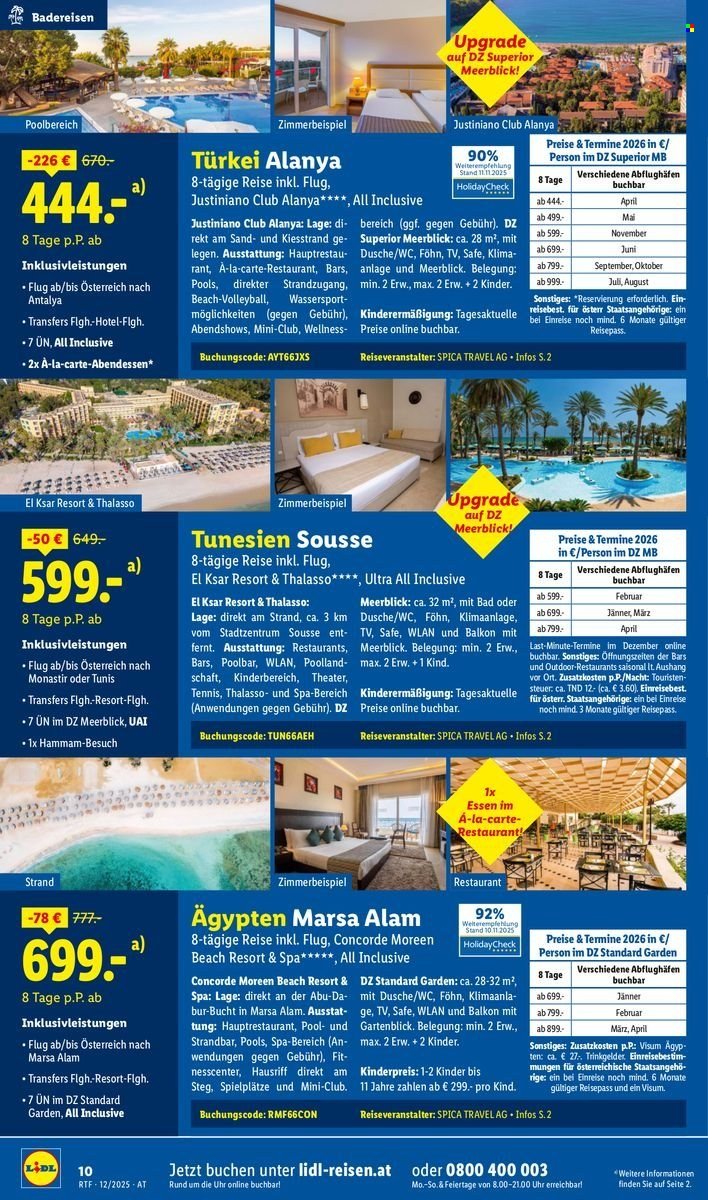 LIDL Flugblatt - Reisen - Dezember/Jänner Reise-Highlights