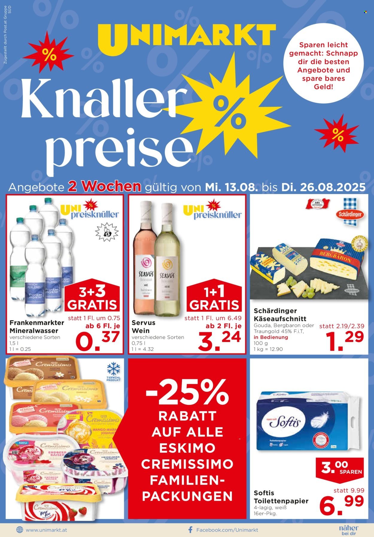 UNIMARKT Flugblatt - Ab Mittwoch, 13.8.2025 (2025-08-13 - 2025-08-26) | 1