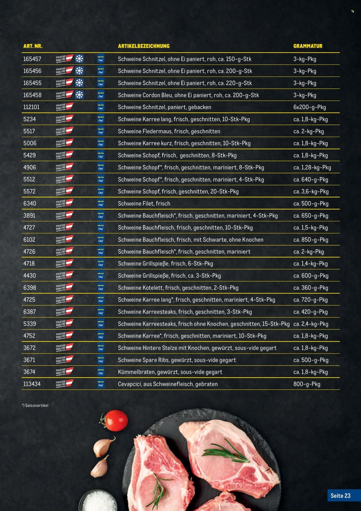 METRO Flugblatt - Fleischkatalog
