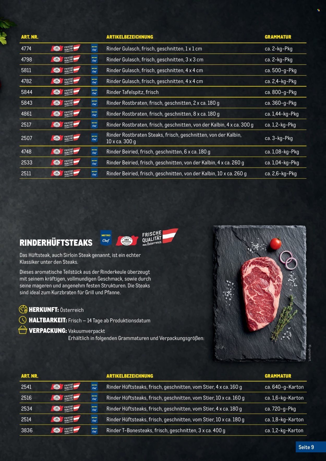 METRO Flugblatt - Fleischkatalog