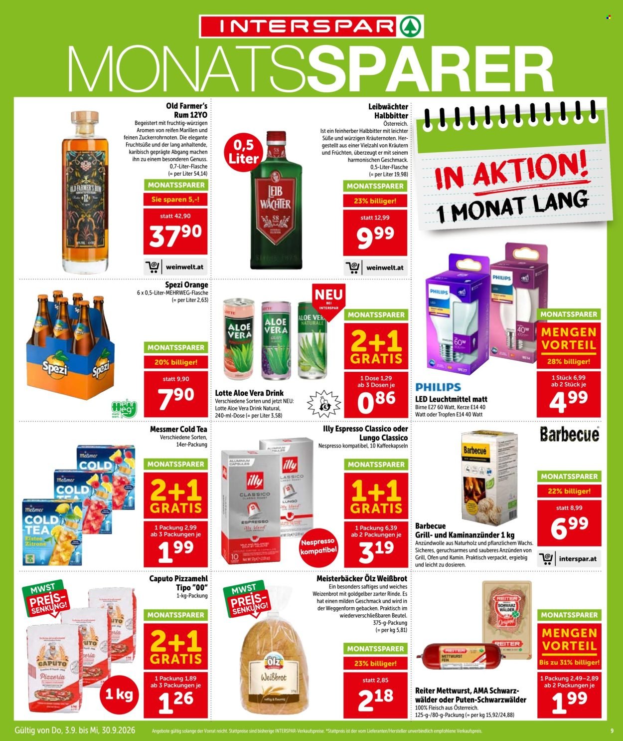 INTERSPAR Flugblatt - Ab Donnerstag, 3.9.2026