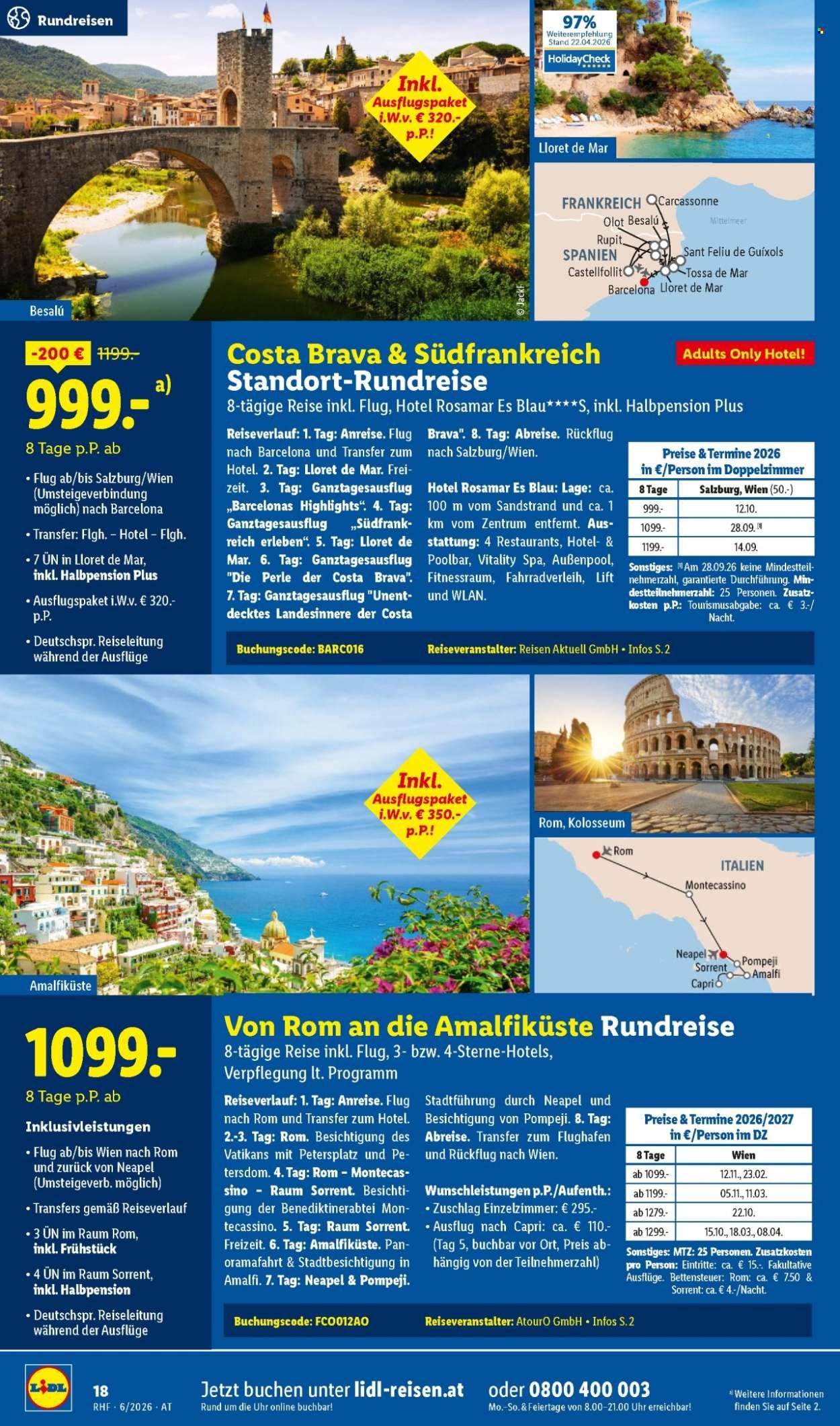 LIDL Flugblatt - Juni Reise-Highlights