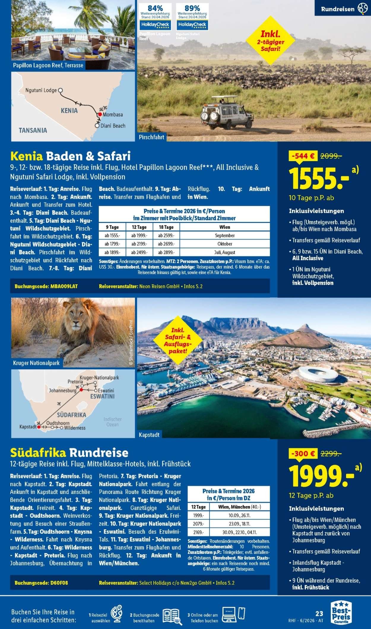 LIDL Flugblatt - Juni Reise-Highlights