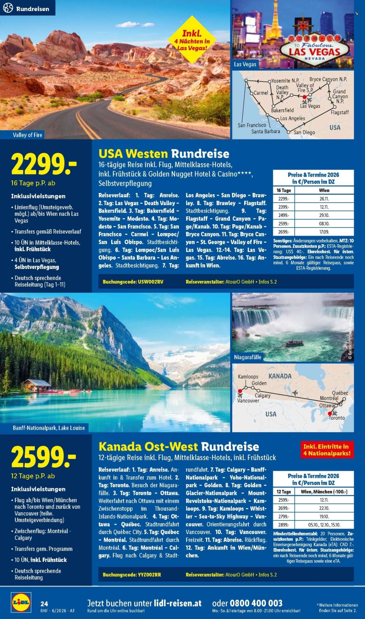 LIDL Flugblatt - Juni Reise-Highlights