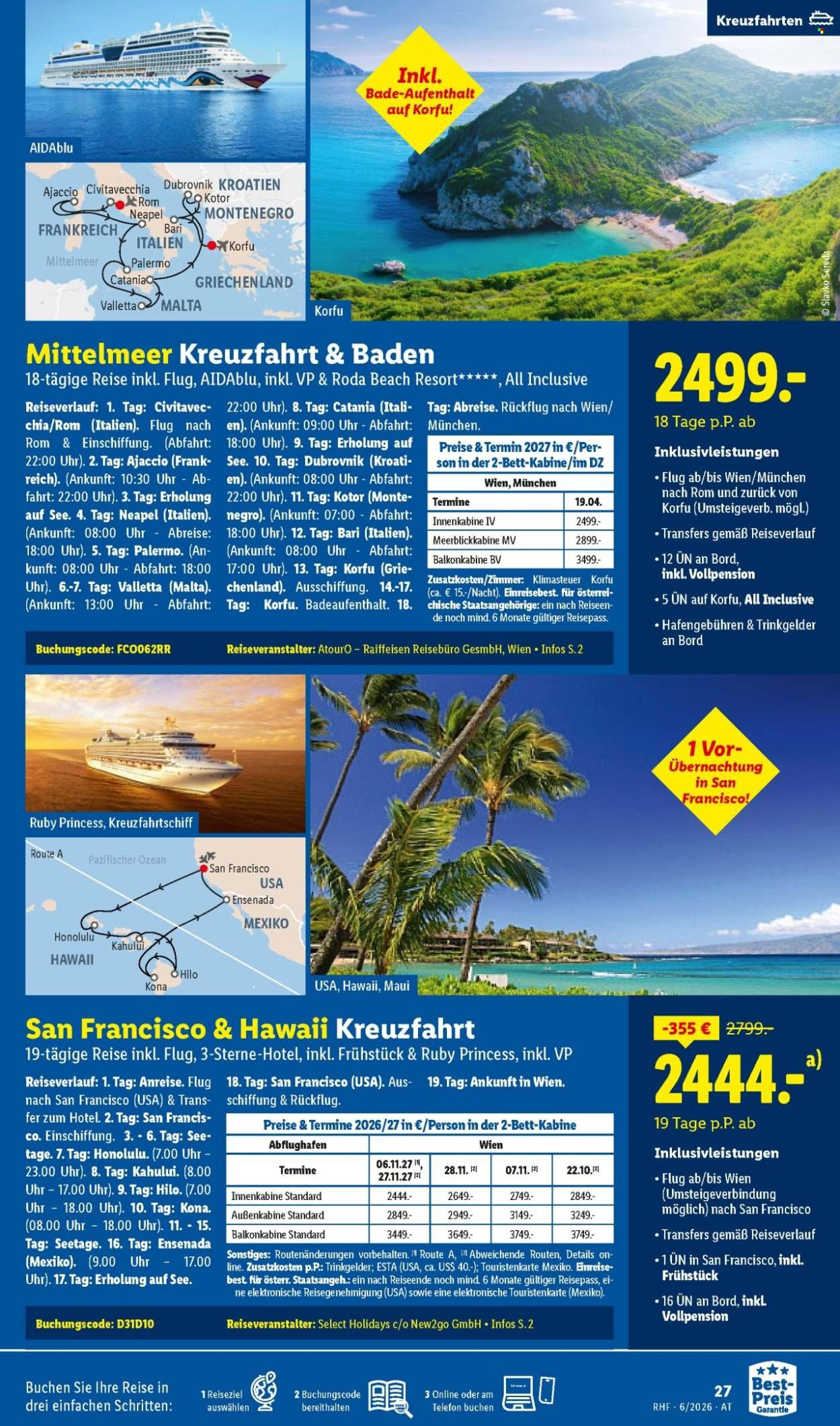 LIDL Flugblatt - Juni Reise-Highlights